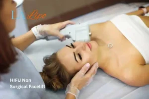 Woman having Hi-Fu to reduce wrinkles Greater London (Richmond upon Thames).