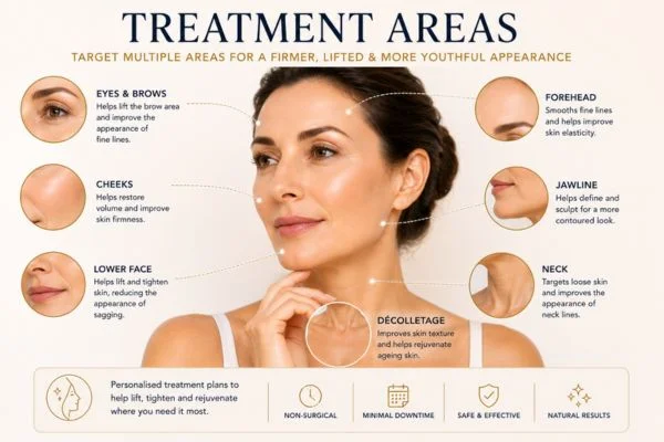 Areas of treatment for the ultimate lift tighten treatment Greater London (Richmond upon Thames)
