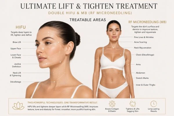 Areas of the body that can be treated - ultimate skin tighten treatment Greater London (Richmond upon Thames)